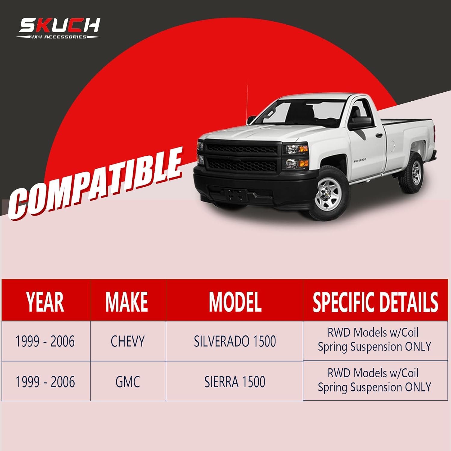 12pc RWD Front End Upper Control Arm Suspension Kit for 1999-2006 Chevy Silverado GMC Sierra 1500, Upgraded PU Bushings, Lower Ball Joints, Tie Rod Ends, Sway Bar Links & Boots