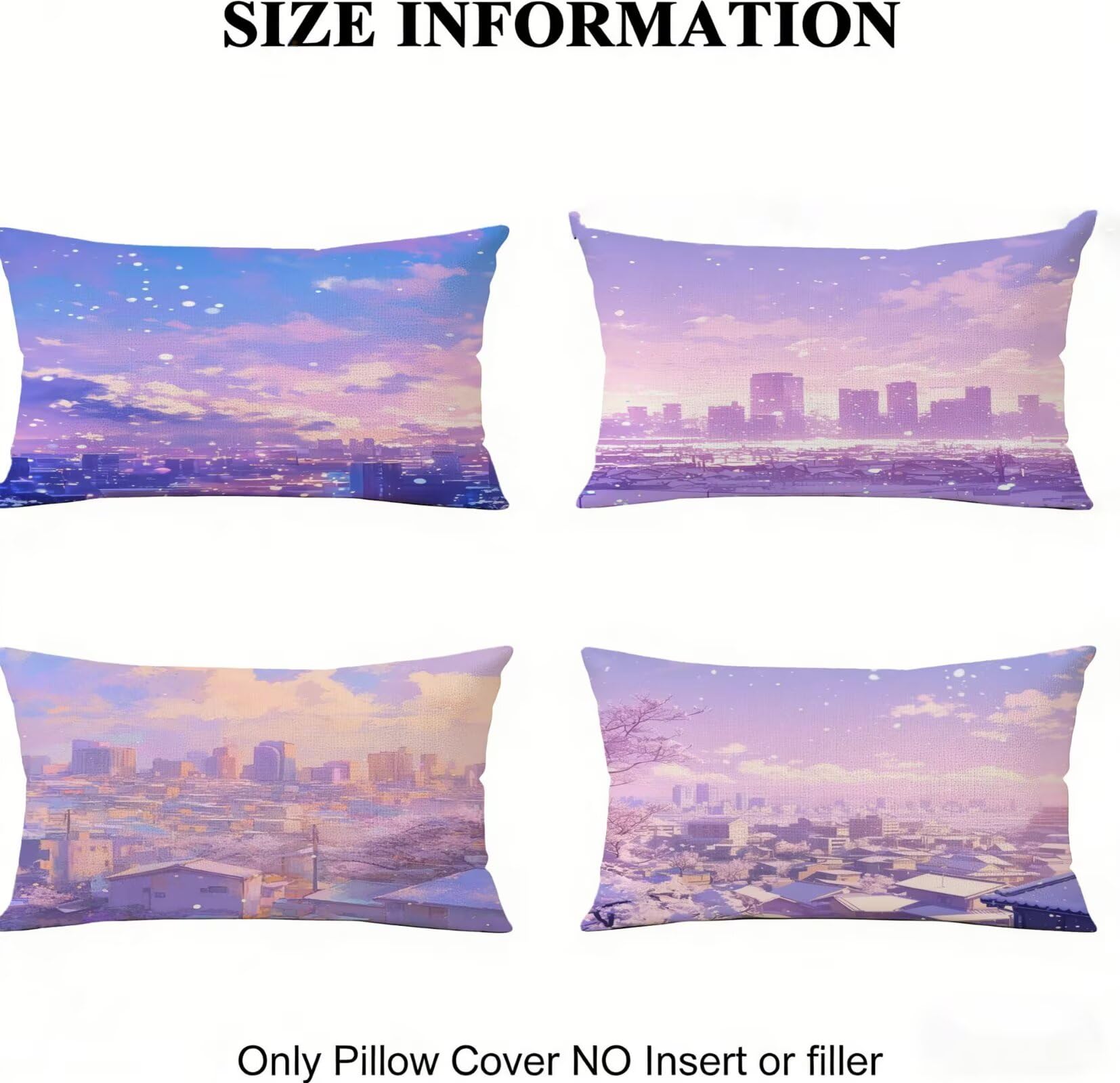 Generisch Outdoor Kissen Wetterfest 50x60cm Landschaft Dekokissen Kissenbezüge Modern Kissenhülle Sommer Sofakissen für Wohnzimmer Schlafzimmer Garten Dekorative 4er Set. R-5857