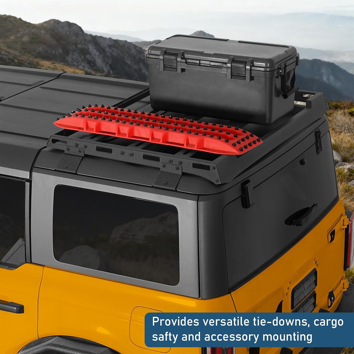 Hooke Road Bronco Half Short Roof Rack Cross Bars for 2021-2026 Ford Bronco 4-Door Hardtop (Exclude Bronco Sport), Rear Rooftop Overlanding Cargo Basket Luggage Carrier