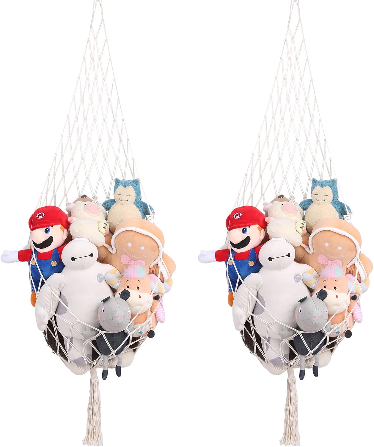 Svepndic 2 Packs Boho Stuffed Animal Net Hammock Macrame