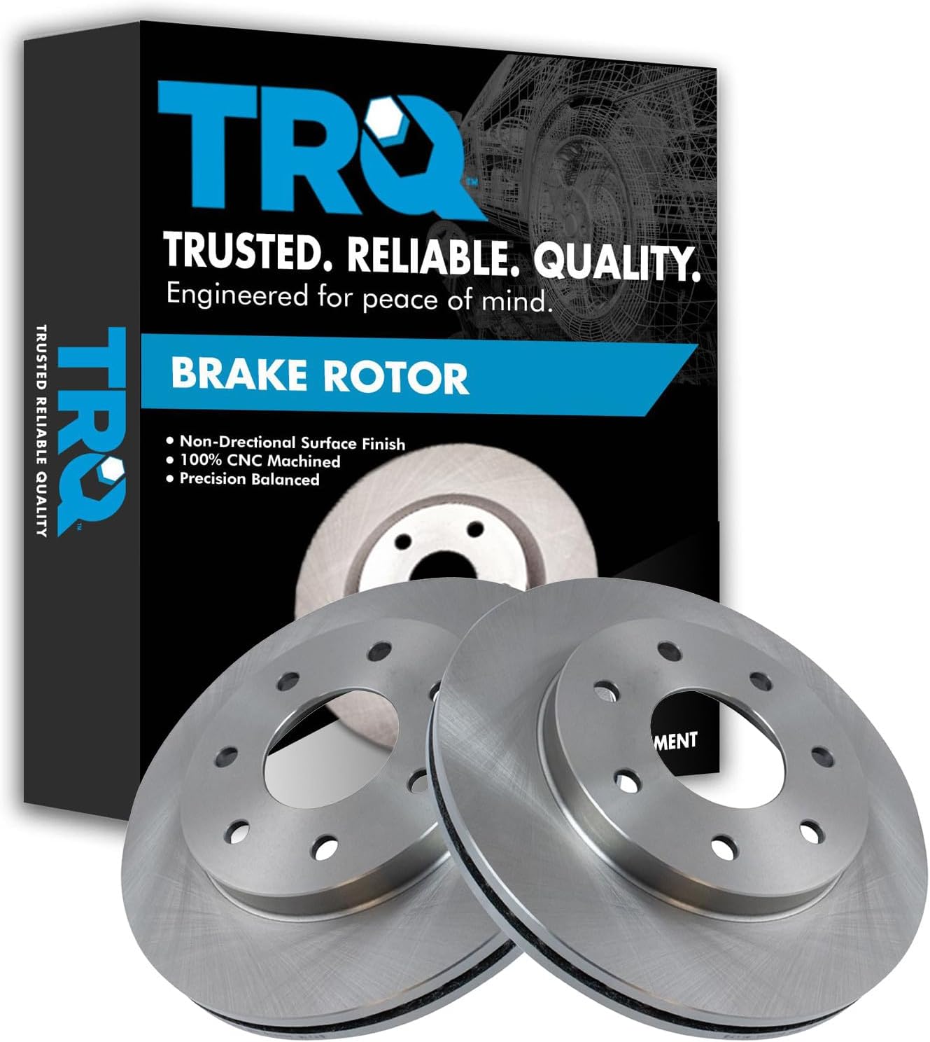 TRQ Front Brake Rotor Set Vented Compatible with 2004-2008 Ford F-150 2006-2008 Lincoln Mark LT