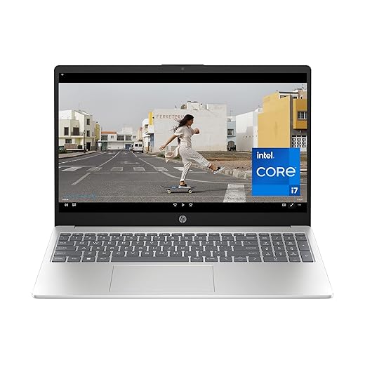 HP 15.6 inch Laptop PC, Processor: 13th Generation Intel® Core™ i7, Graphics: Intel® Iris® Xe Graphicsc, 16 GB DDR4-3200 MHz RAM, 512GB SSD, Windows 11 Home (Silver, 15-fd0099nr)