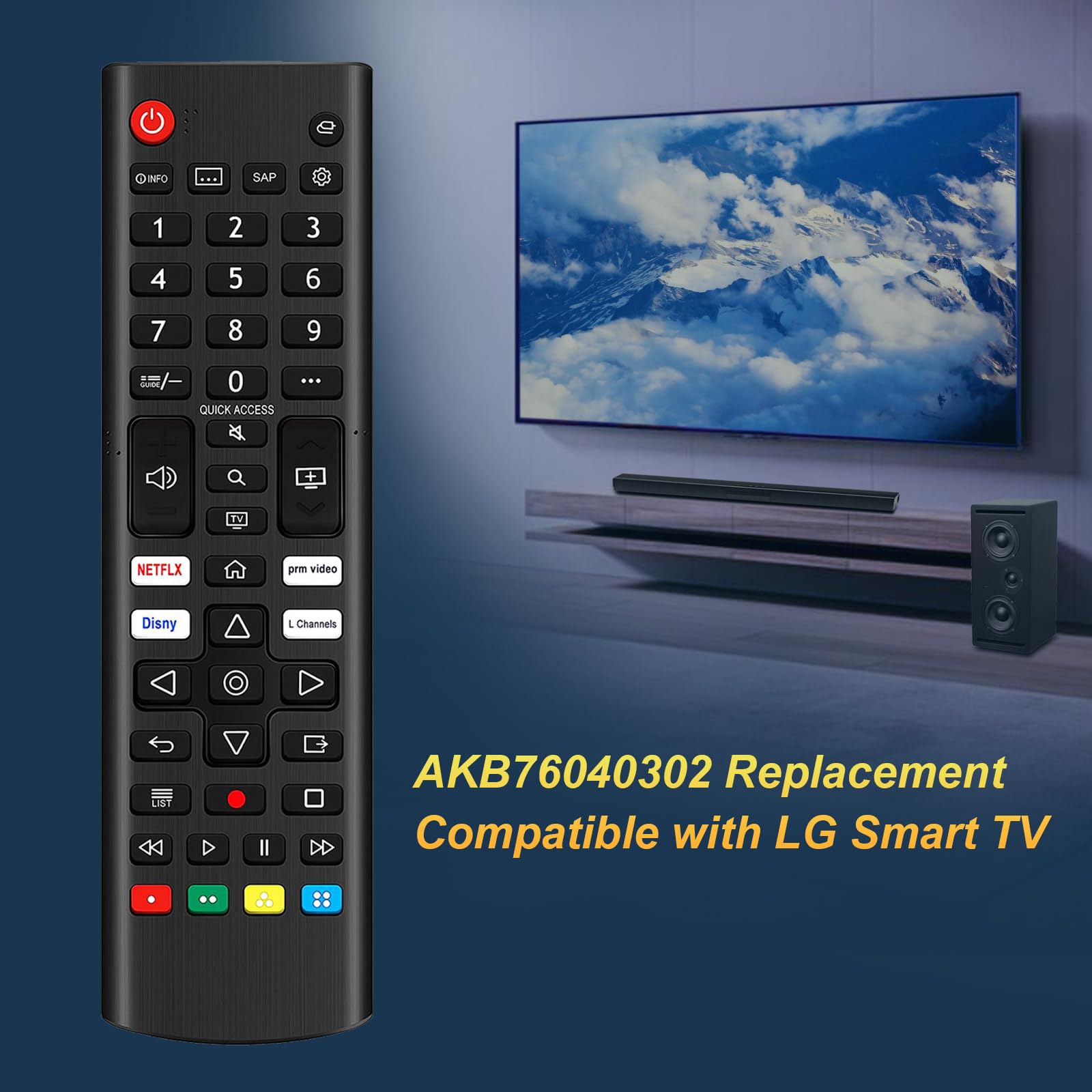 Telecomando Universale AKB75095308 Per TV LG Smart (49UJ670, 55LJ615V, 65UJ630V E Più) - Plug And Play