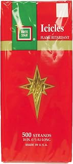 Brite Star Icicles Tinsel, 500 Stands, Gold