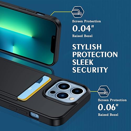 Miniatura 7 de Petocase Funda tipo cartera para iPhone 13 Pro, ranura para tarjetero, ultra brillante, delgada, transparente, flexible, goma de gel de poliuretano