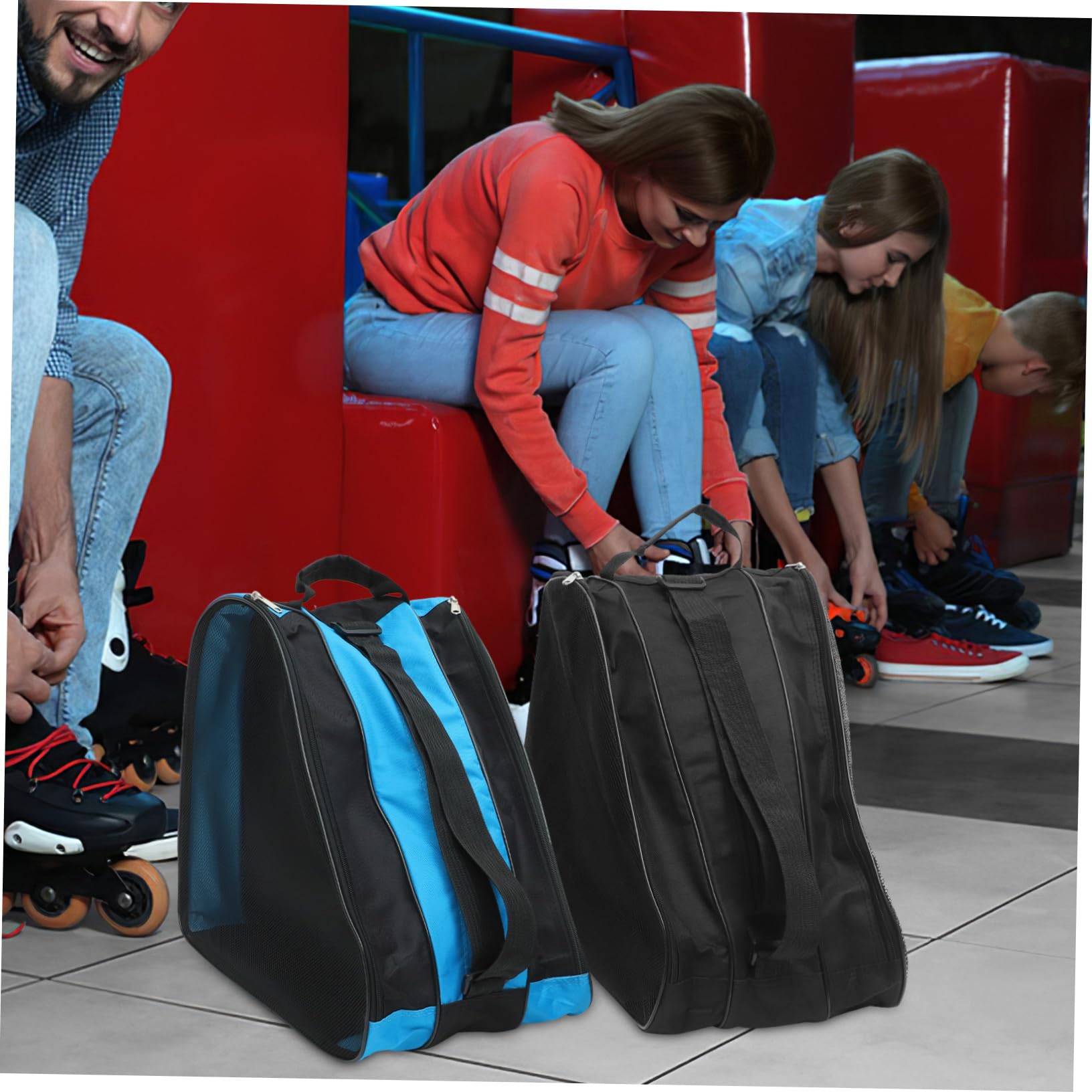 Hemobllo Borsa Porta Pattini Rotelle e Ghiaccio 2 Unitá Oxford Resistente per Trasporto e Uso All'aperto Design Semplice e Stile alla Moda