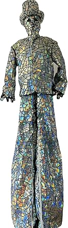 Mirror Man Clothes Hand Screw Silver Stilts Walker Show silver Suit Stage Dress Performance Costume Cosplay Clothing