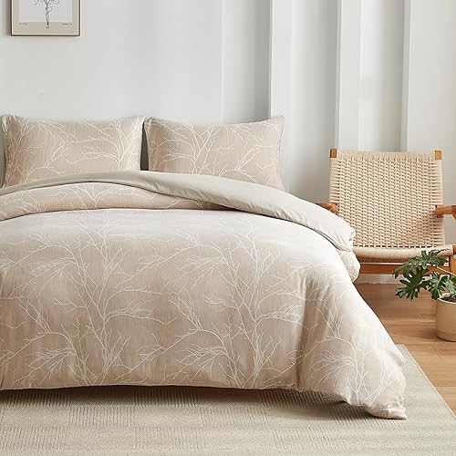 Miniatura 2 de ARYURBU Juego de funda de edredón tamaño Queen, 3 piezas de microfibra de doble hilo jacquard, transpirable, ultrasuave, juego de ropa de cama con 2