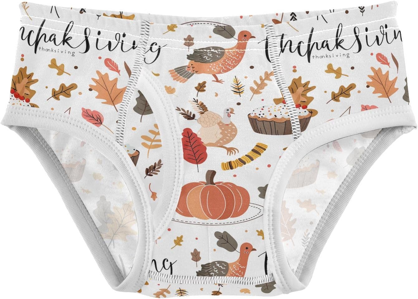 visesunny Boys Cotton Underwear Thanksgiving Chicken Cake Printed Toddler Soft Training Briefs Size 2T-8Y for Kids