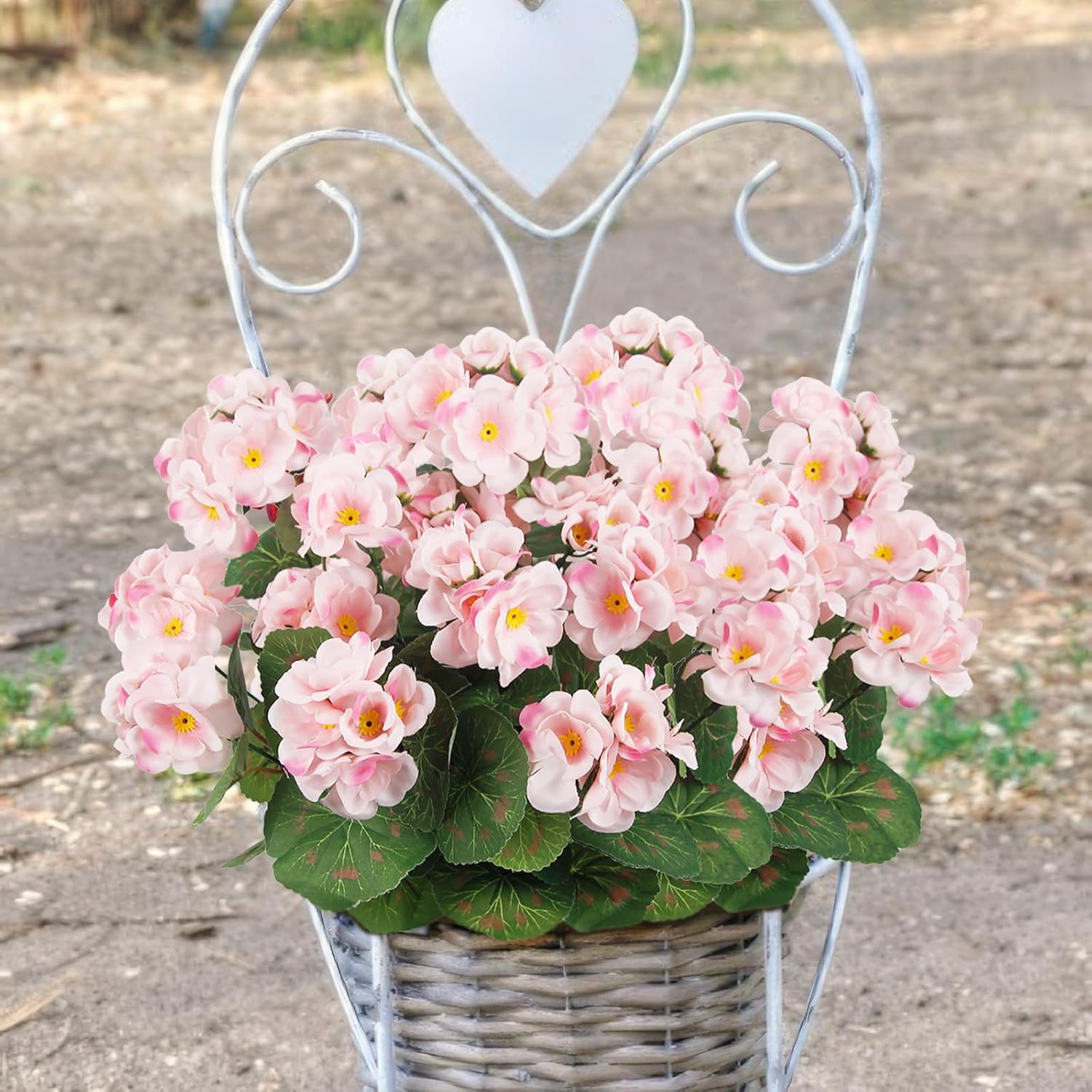 3 Pcs Artificial Flowers Silk Geraniums for Outdoors UV Resistant Pink Artificial Geranium Bush Faux Flowers Plant Geraniums for Garden Home Decor Indoor Patio Vase Table Centerpiece - Image 5