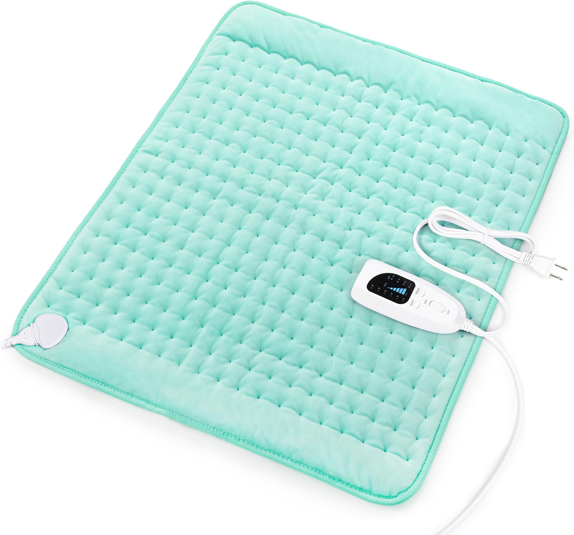 Deepsoon Heating Pad-Electric Heating Pads for Back,Neck,Abdomen,Moist Heated Pad for Shoulder,Knee,Hot Pad for Pain Relieve,Dry&Moist Heat & Auto Shut Off(Light Green, 20''×24'')