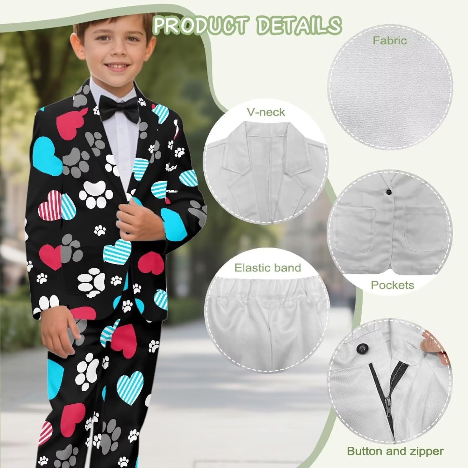 Boys Suit Slim Fit 2 Piece Formal Suits for Kids Wedding Banquet Dress Tuxedos Blazer Pants Suits Set