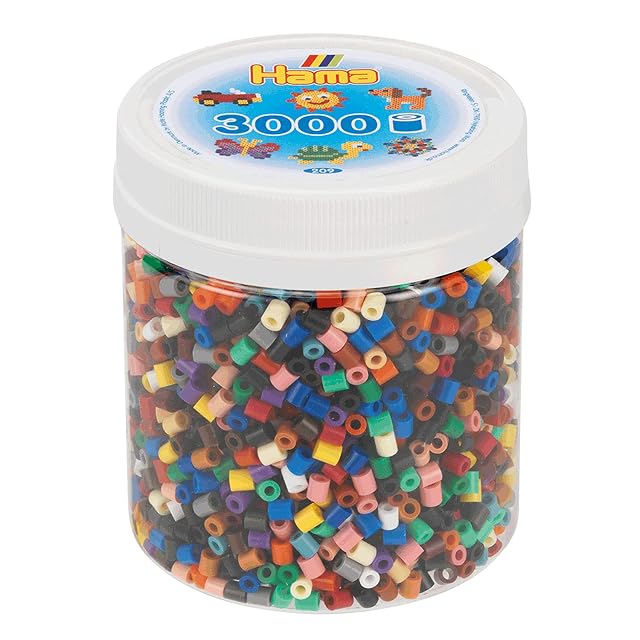Hama Perlas 209-67 - Lata con Aprox. 3000 Cuentas Medianas para Manualidades con diámetro de 5 mm, en 22…