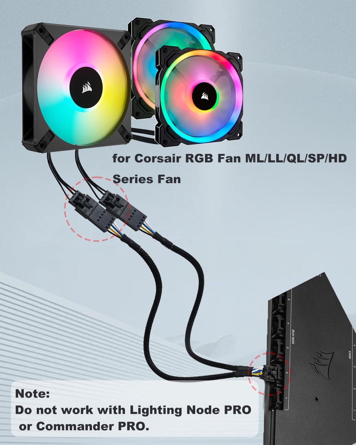 COMeap RGB Splitter for Corsair RGB HUB, Lighting Node Core and
