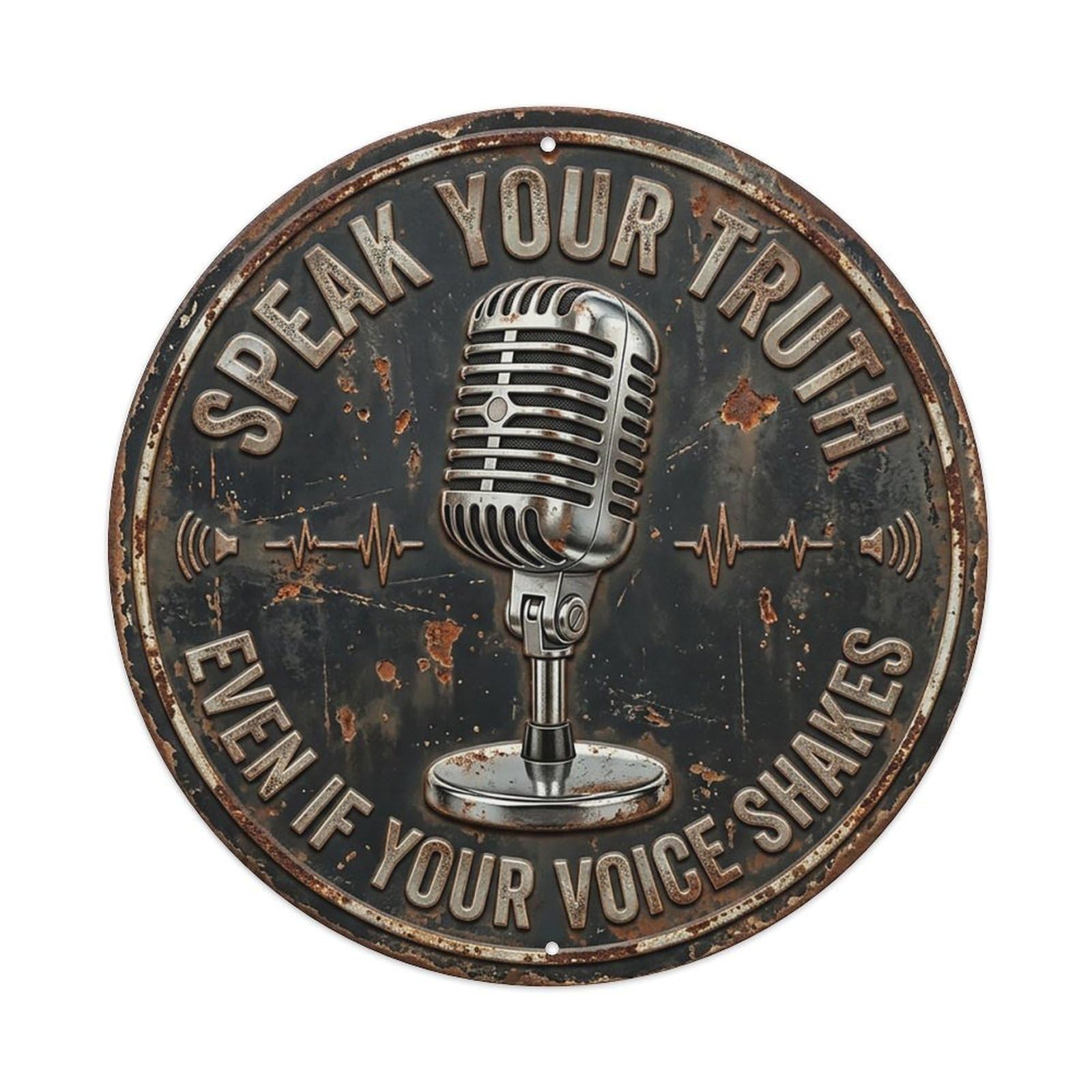 Microphone Broadcast Studio Metal Tin Sign