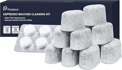 Miniatura 8 de Tabletas y filtros de limpieza para máquinas de café espresso Breville (10 tabletas + 12 filtros), tabletas de limpieza de 0.07 oz y filtro de agua