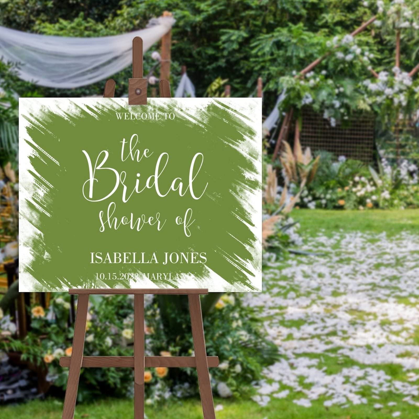 Panneau de calligraphie moderne avec inscription « Welcome » - Nom personnalisé pour la mariée et le marié - Cadeau de pendaison de crémaillère - 45,7 x 61 cm