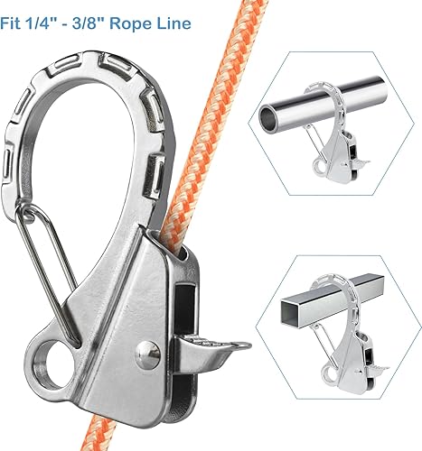 Miniatura 2 de Clips de acero inoxidable para guardabarros de barco, clips de parachoques de barco de liberación rápida, clips ajustables para guardabarros de