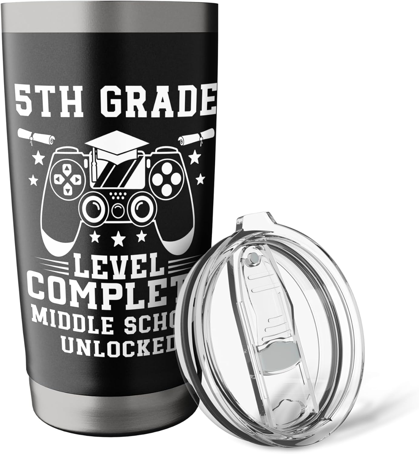 5th Grade Graduate Graduation for Boys Fun Video Gamer Stainless Steel Insulated Tumbler image 5