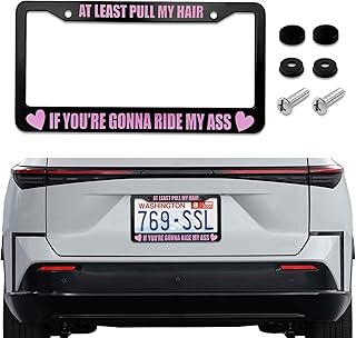 Driver Pick Music License Plate Frame, License Plate Cover, Funny Aluminium Alloy Car Tag Holder Cover with 2 Holes, Car Decoration Accessories Auto Tag Protector for Most Vehicles (01)