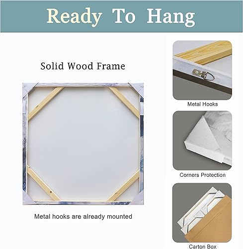 Miniatura 8 de Wallpaint - Arte de pared de flores en blanco y negro con textura y lámina dorada, elegante lienzo floral floreciente para decoración de pared de