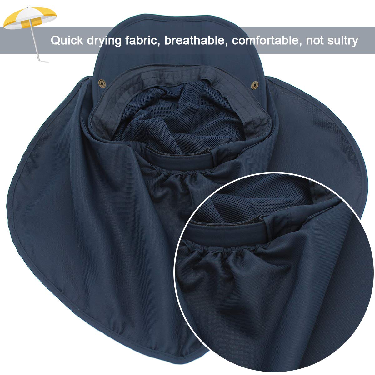 Happy Cherry Casquette de Soleil Enfant Anti-UV Chapeau Pêcheur Respirant Eté Protection Cou Visage Nuque Amovible Randonnée Cyclisme Montagne Voyage