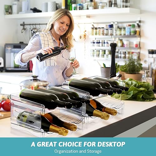 Miniatura 7 de loobuu Organizador apilable para botellas de agua para armario, refrigerador, soporte para botellas de agua, organización y almacenamiento de