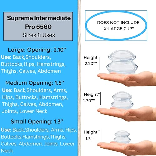 Miniatura 4 de Cupping Warehouse Principiante Supreme 6 Intermediate Pro 5560 Soft Principiante & Intermedio Silicona Cupping Therapy Set - Clínica y Uso Doméstico