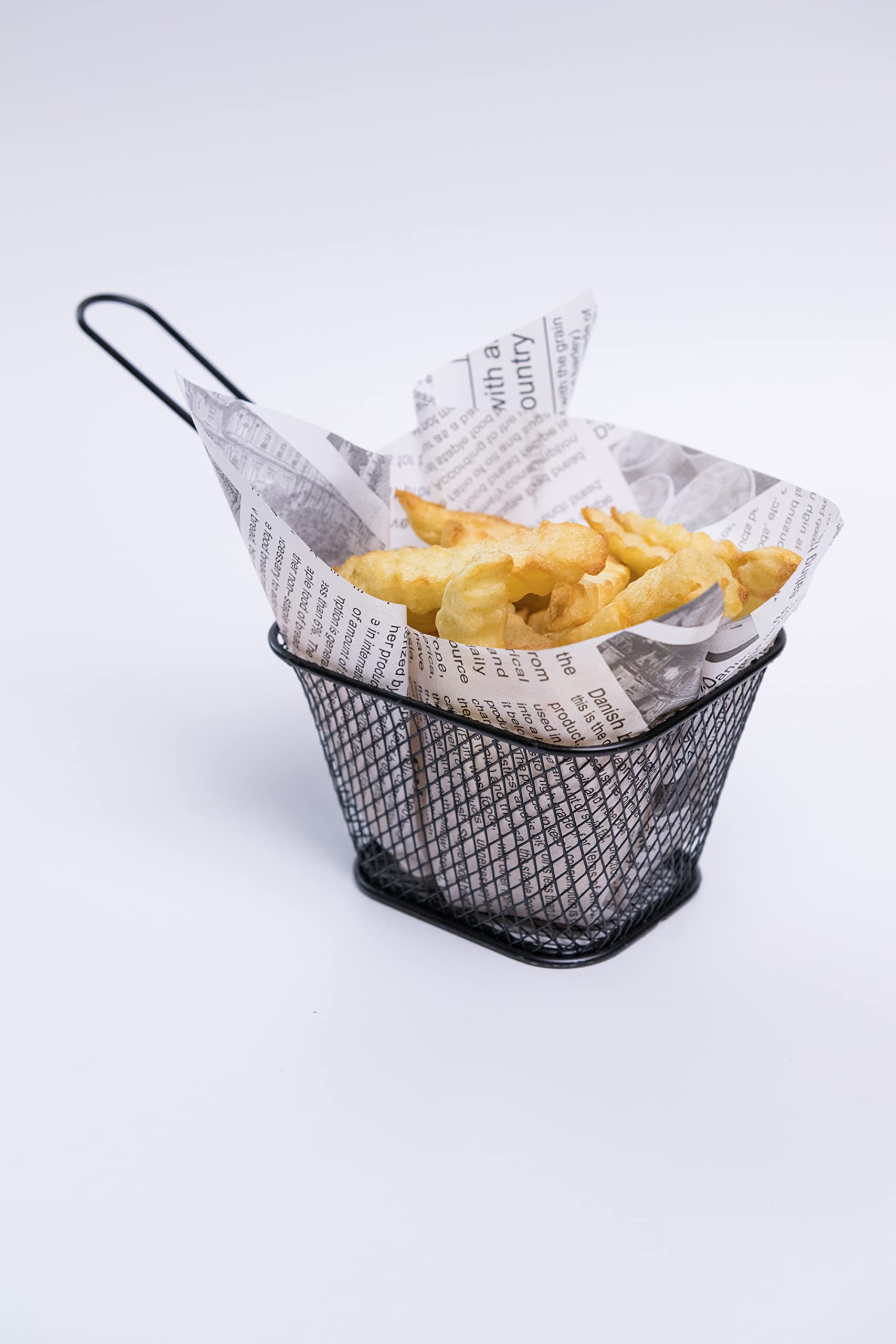 Tola-Trade Fogli di carta per patatine fritte marrone e bianco, 50 pezzi, per panino, cibo, hot dog, torte, per fai da te come decorazione da tavolo, marrone