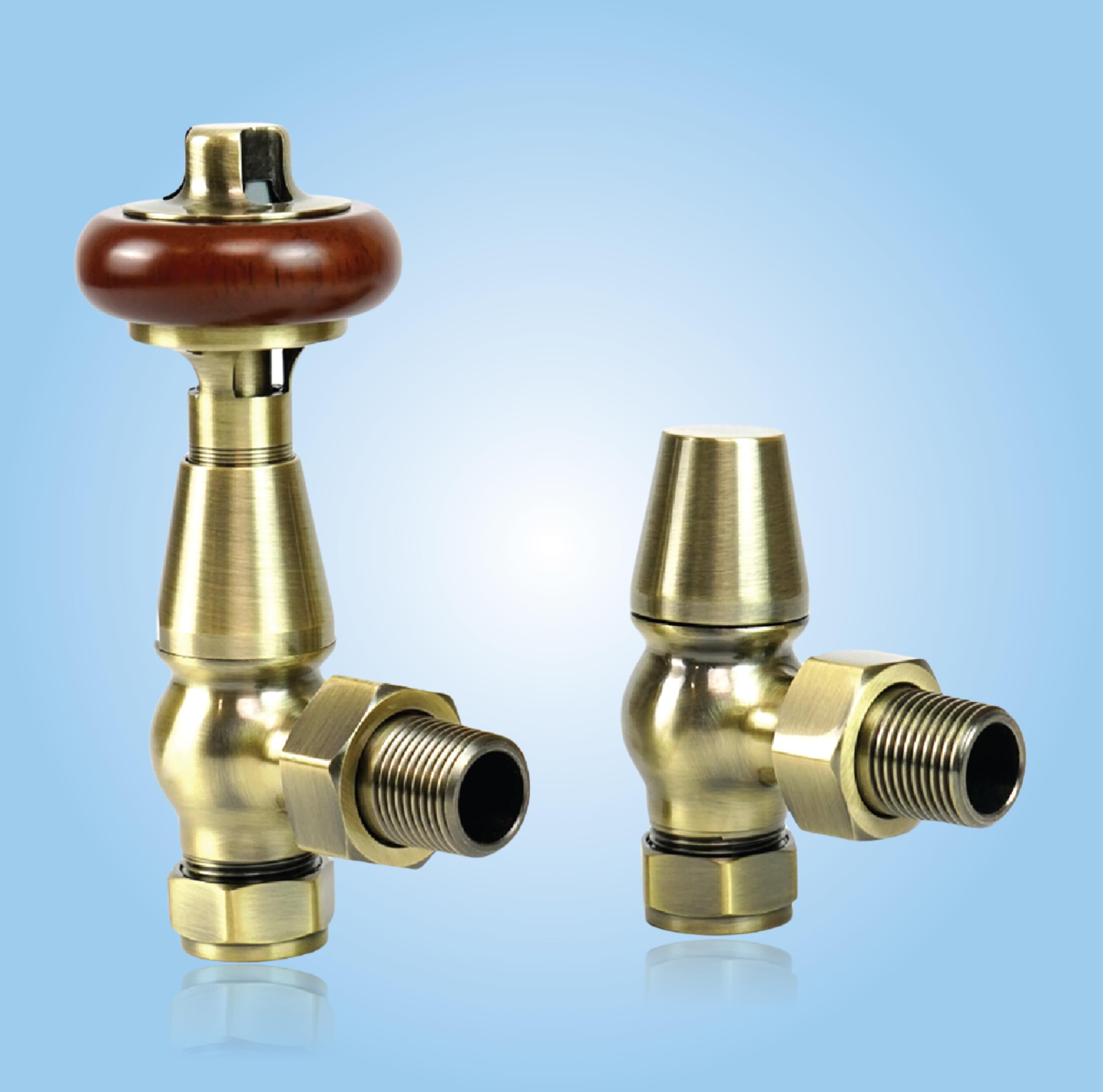 Tempotec Valvole termostatiche tradizionali per termosifone, design moderno (ottone anticato)