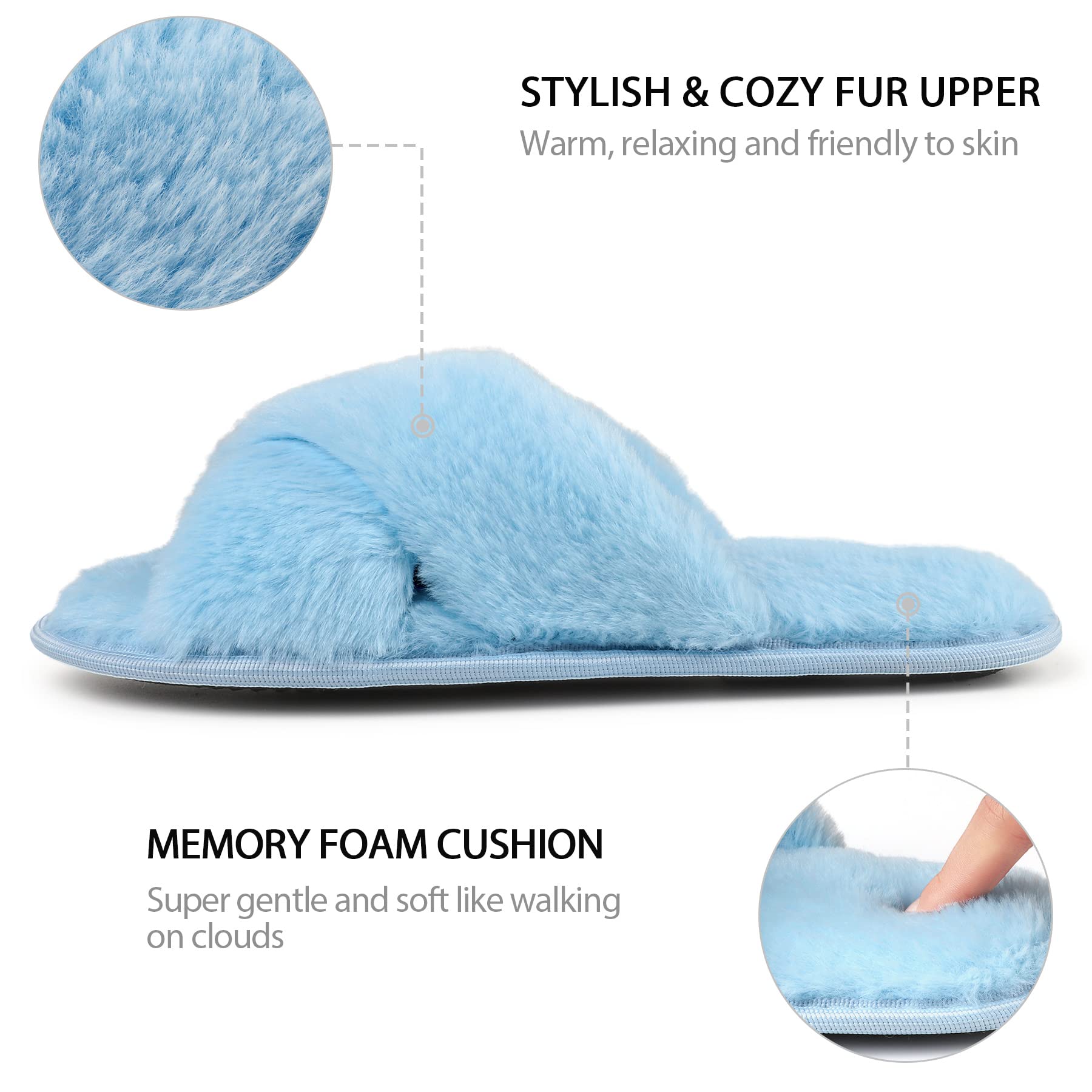 riemot Pantofole Donna in Memory Foam Ciabatte Invernali da Casa Calde leggere Comode Ciabatte Donna Antiscivolo Ciabatte Pelose Morbide Suola Scarpe Donna Invernali Indoor Outdoor