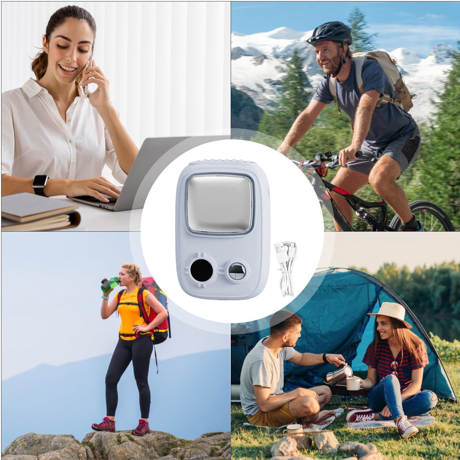 Ventilatore Portatile Da Collo Portatile USB Ricaricabile ad Alta | Ventilatore di Raffreddamento a Mano Raffrescatore d'Aria per Viaggio Campeggio Sport Escursionismo Spiaggia Bambini Adulti