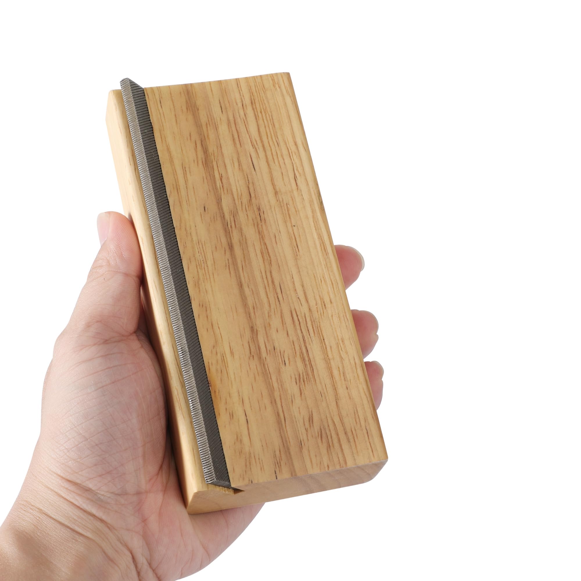 RuiJOTWAT Guitar fret olive wood bevel file 35° angle, dual-purpose chamfer file (radius 16 inches) - Image 3