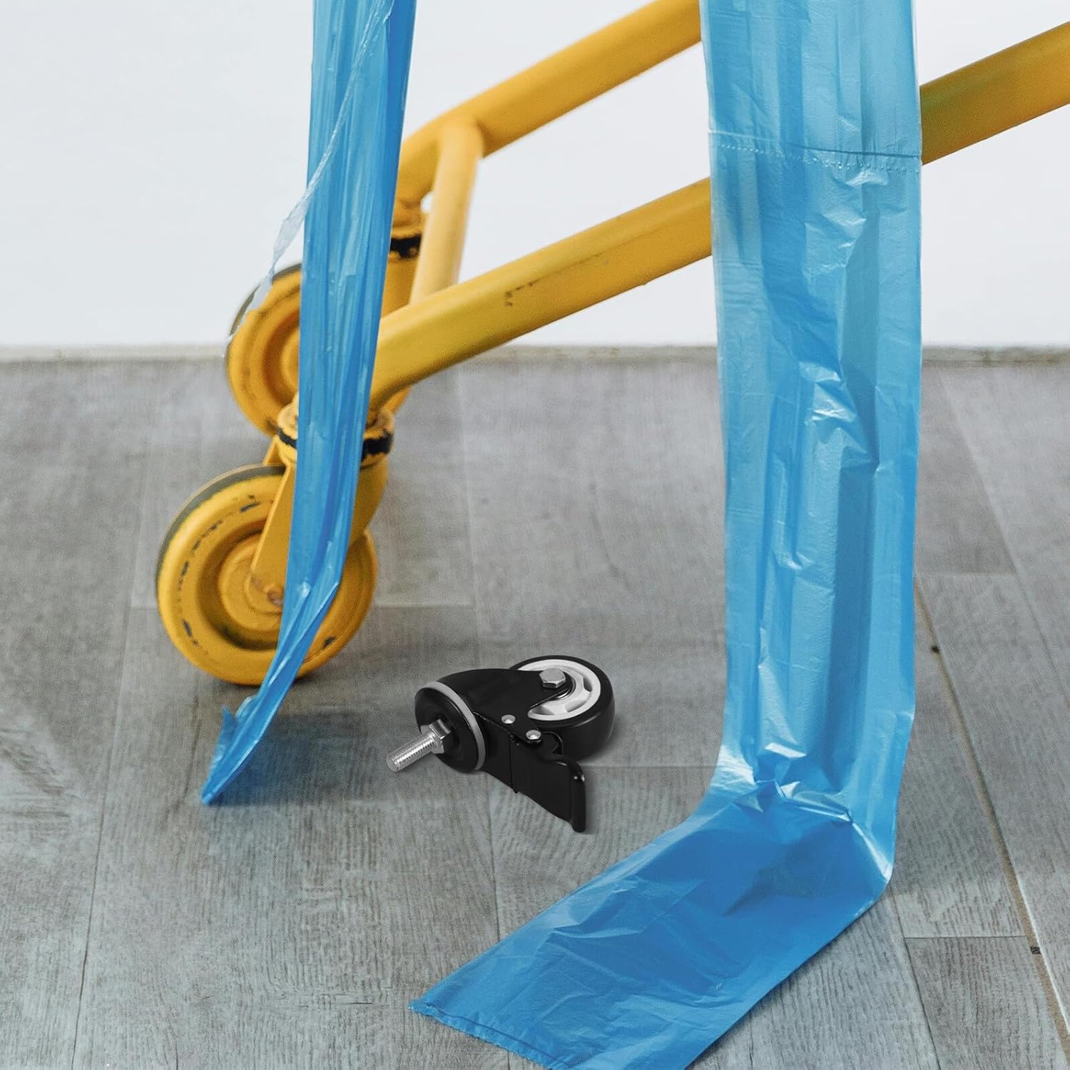 SUPVOX 2pcs 3-inch Silent Small Caster Wheels with Brake, Heavy Duty Furniture Casters for Office Chairs, Bedroom, and Medical Equipment, M12x30 Threaded Stem Replacement