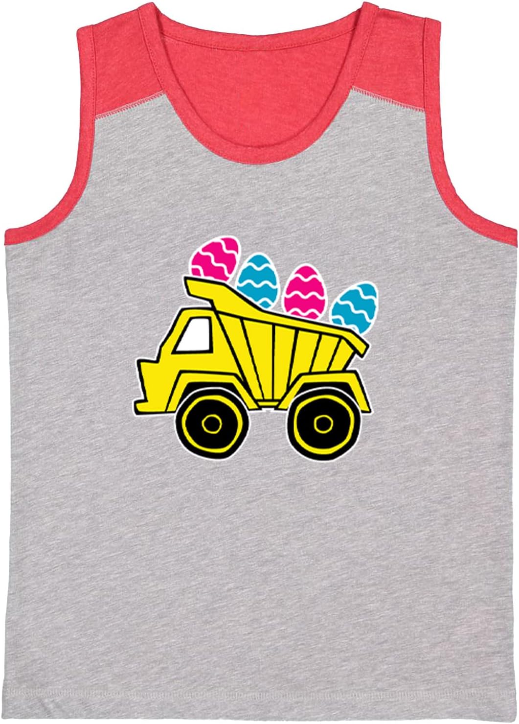 Dump Truck with Easter Eggs - Bunny Youth Contrast Back Tank Top