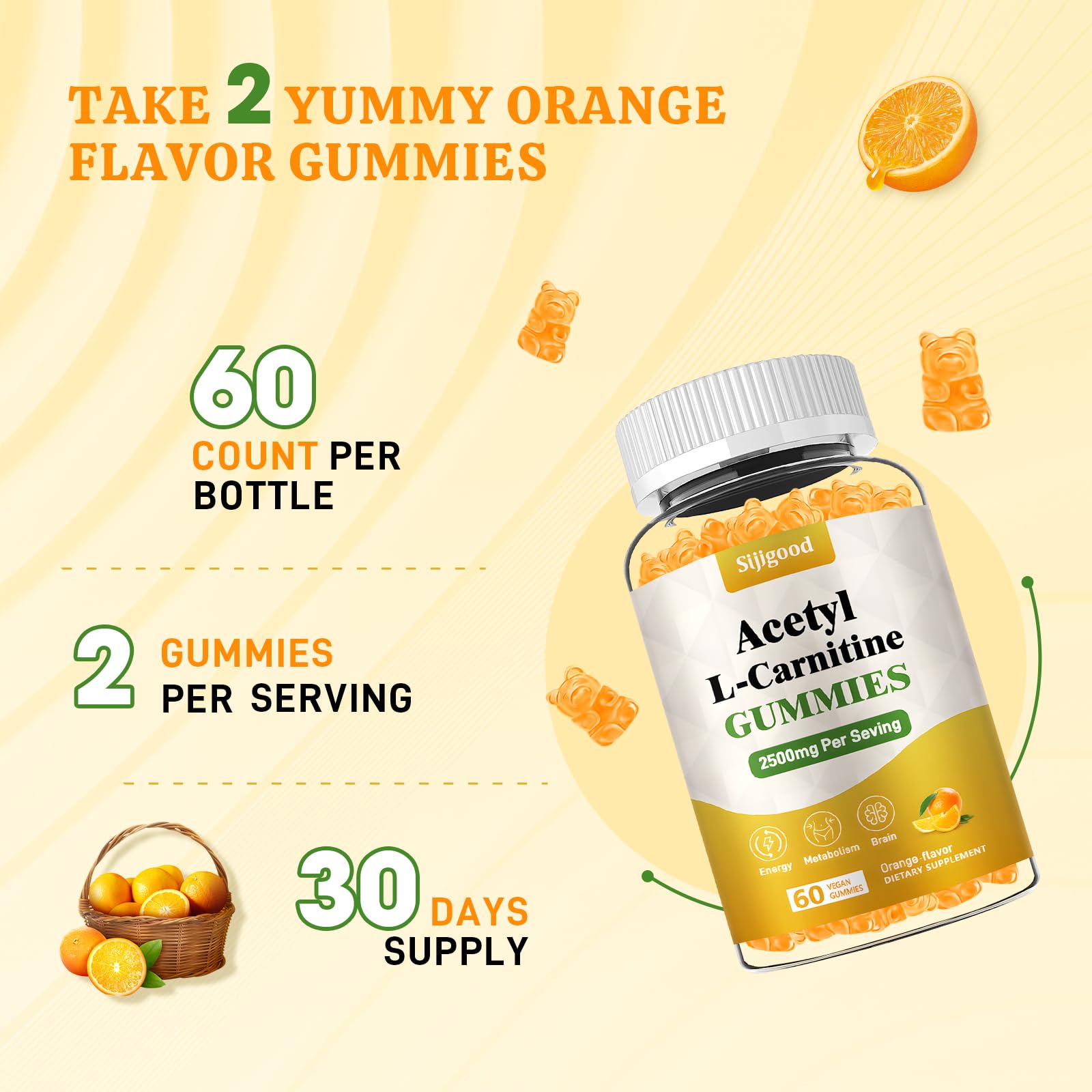 wild & organic acetyl l carnitine gummies Amazon.com: Sijigood Acetyl L-Carnitine Supplement, Natural Nutrition Supplement for Boost Energy, Immunity, Vegan, Orange Flavor, 60 Count : Health & Household