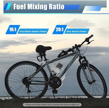 DYRABREST Upgraded Bicycle Engine Kit, 2 Stroke Motorized Bike Engine Motor Kit 100cc Super Fuel-efficient Fit Modified Full Set for 26-28 Bikes