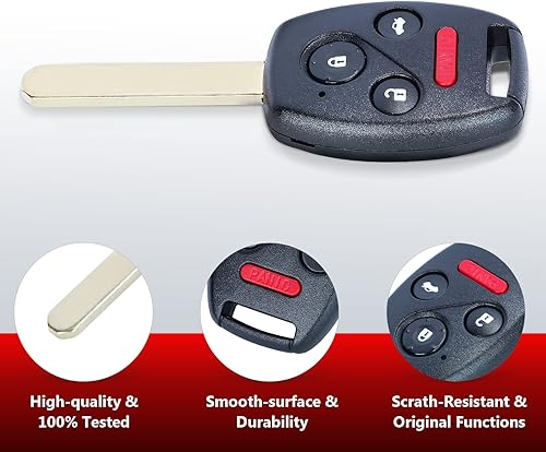 Miniatura 4 de Llavero de repuesto para Honda Civic 2006 2007 2008 2009 2010 2011 2012 2013 N5F-S0084A entrada sin llave Control remoto llave de coche 4 botones