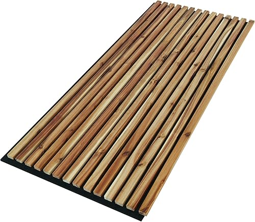 Miniatura 7 de Woody Walls Paneles de pared de listones de madera maciza, cada panel de pared de listones de madera está hecho de madera real, los paneles de