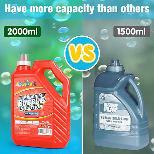 Miniatura 3 de Aujazyble Recambios de burbujas de 70 onzas para niños, repuesto de solución de burbujas premezcladas, jugo de burbujas líquido de primera calidad