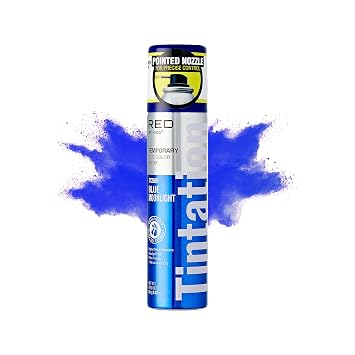 Red by Kiss Tintation Temporary Hair Color Spray 2.82oz, Quick-Dry & Smudge-Proof, Vivid Color Washable Hair Dye, Styling Spray Cosplay Halloween Birthday Party Festival Blue Moonlight