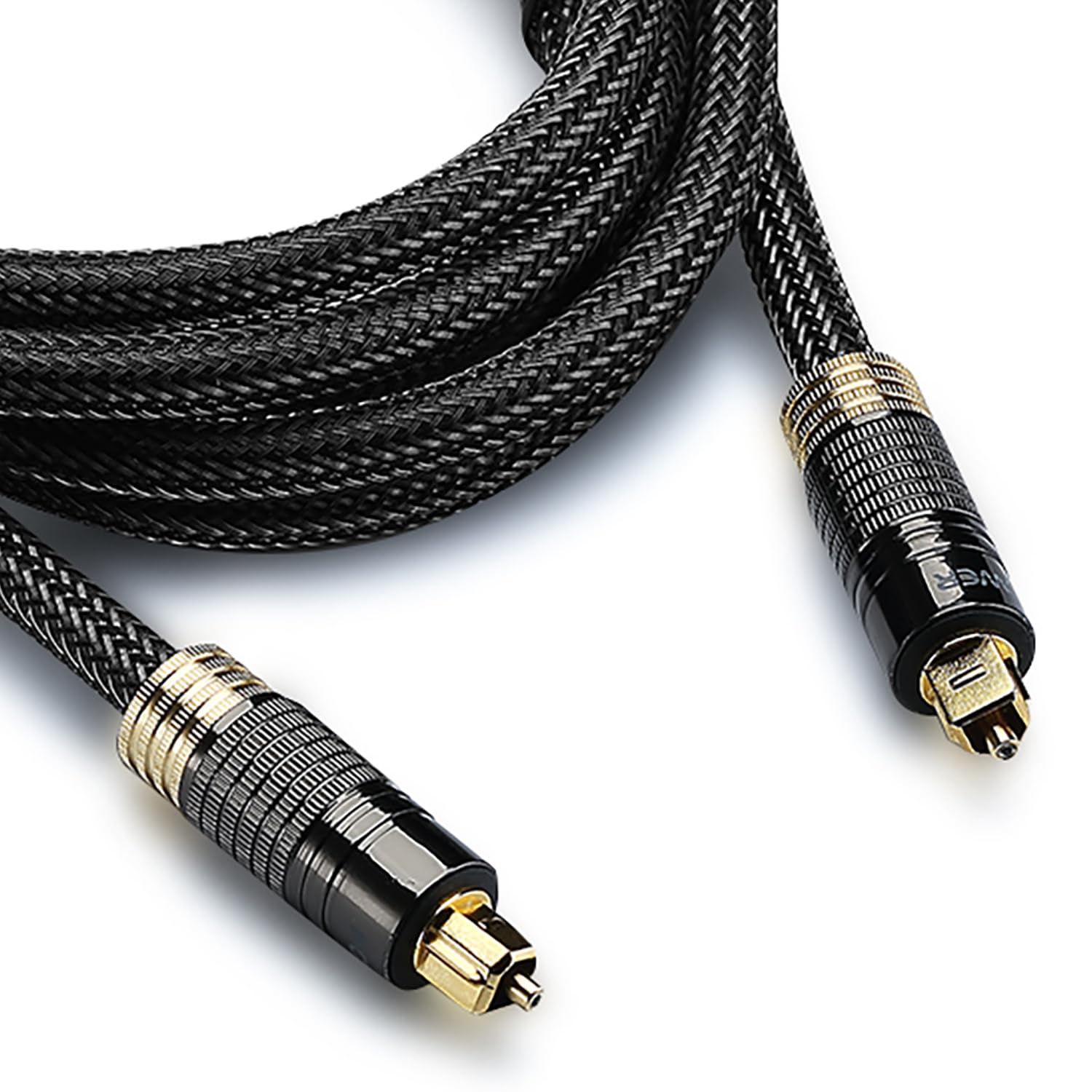 FosPower Câble Optique Audio Toslink - Cordon Fibre Optique Audio Plaqué Or 24K pour Home Cinema, Chaine HiFi, Ampli, Freebox, B