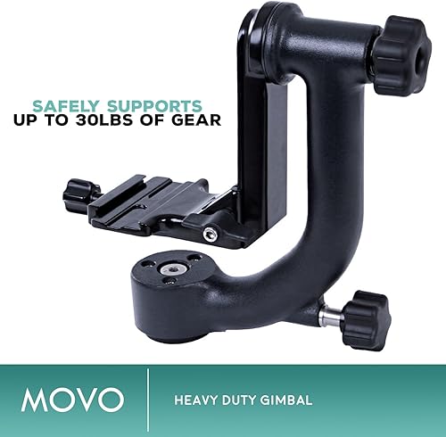 Miniatura 4 de Movo GH700 - Cabezal de trípode DSLR profesional con placa de liberación rápida Arca-Swiss - para fotografía de aves y vida silvestre al aire libre