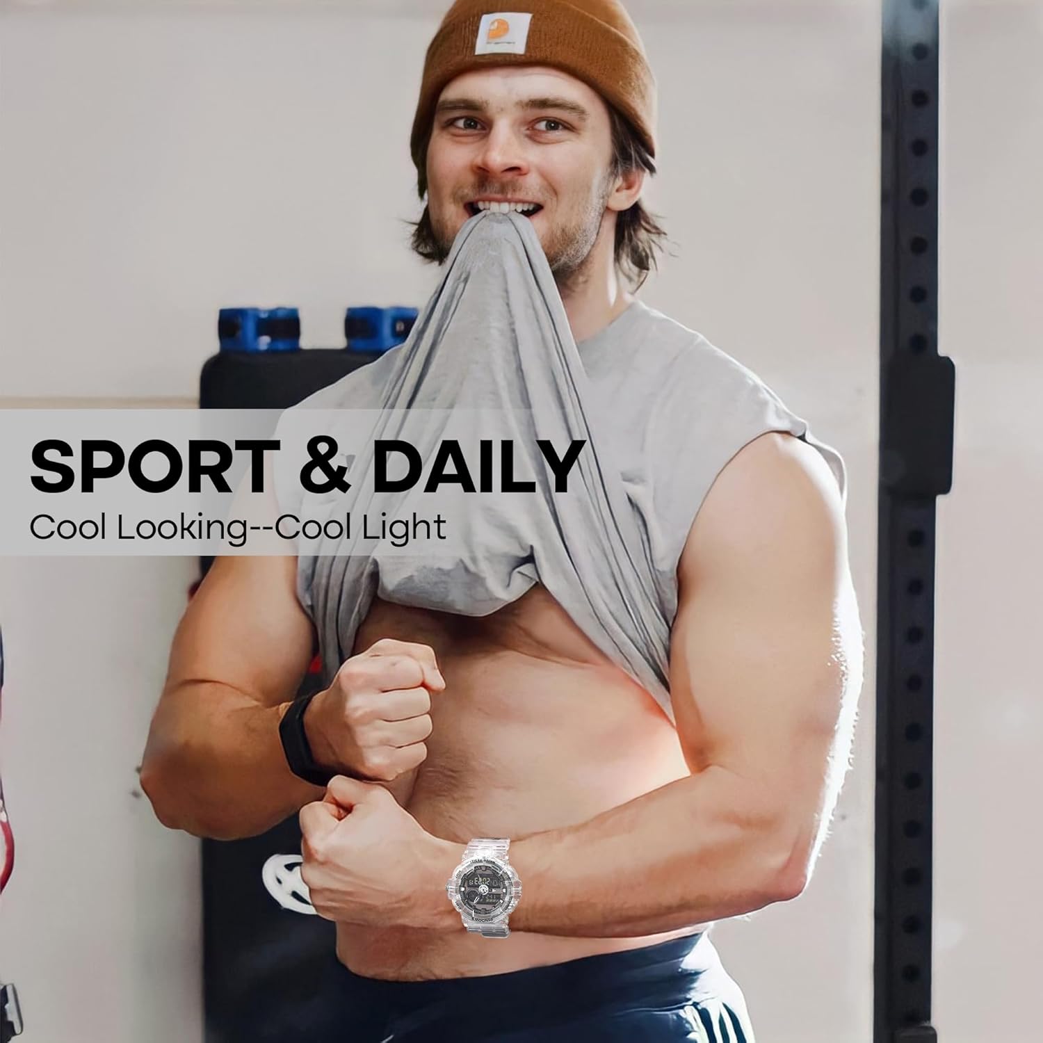 Mens Watch for Men Digital Sport Watch Transparent Gold Watches Waterproof Watches with 3 Alarms/Countdown/Stopwatch/Digital-Analog/Dual Time/Light/Military Multifunctional Wrist Watch - Image 6