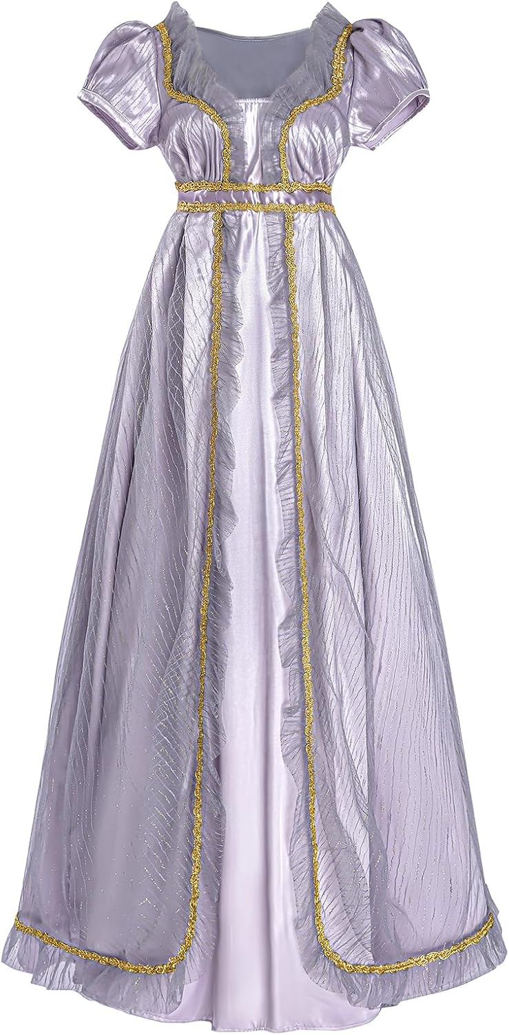 LTAKK Regency Dress Women Regency Costume Victorian Gown Empire Waist Tea Party Dresses