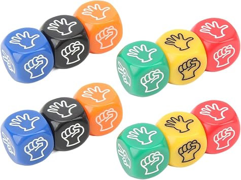 12Pcs Finger Guessing Dice,Portable 6 Sided Dice Rock Paper Scissors Game for Adults Kids Family Party