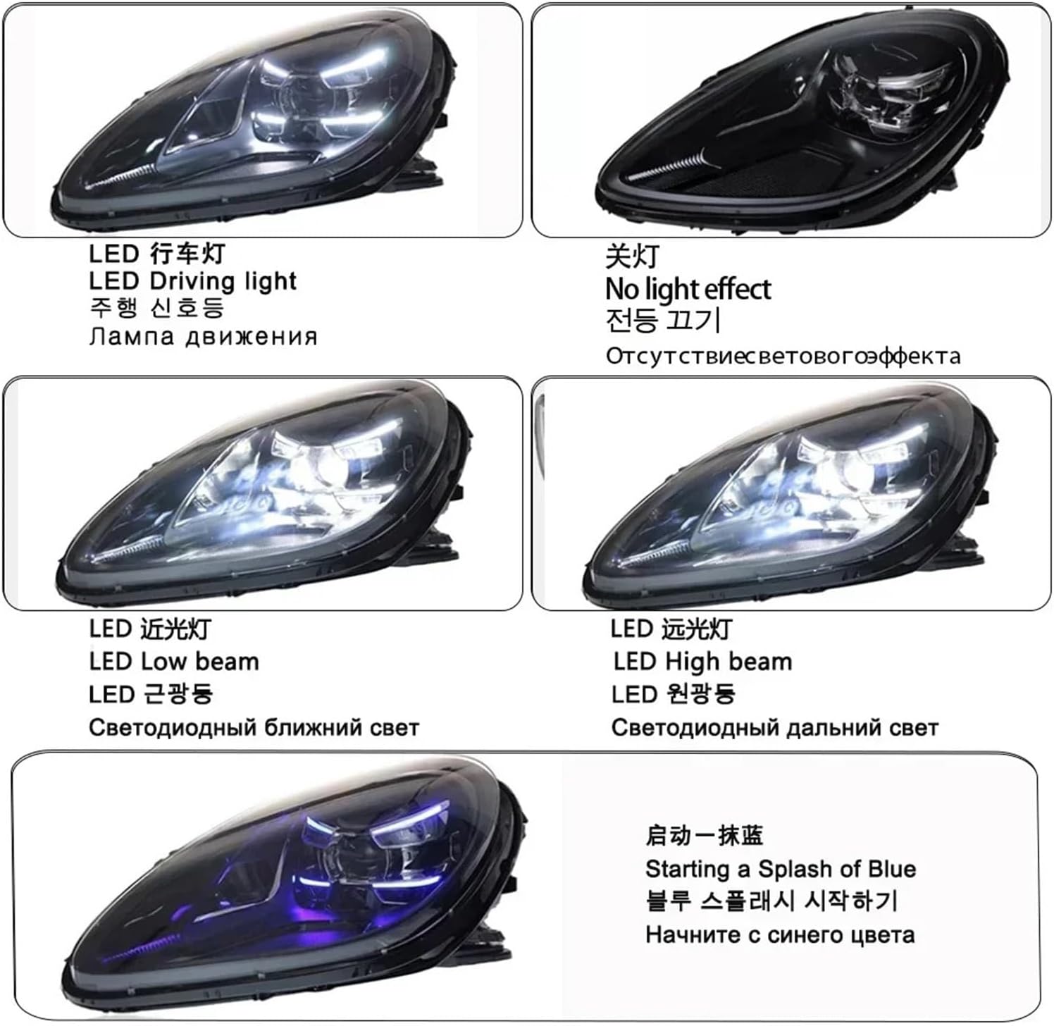 2PC Car Light LED Matrix Laser Headlight, Compatible For Porsche Macan 2014-2023 Upgrade Headlamp Assembly DRL Turn Signal Auto Accessories(2pcs laser,XENON_NO AFS)