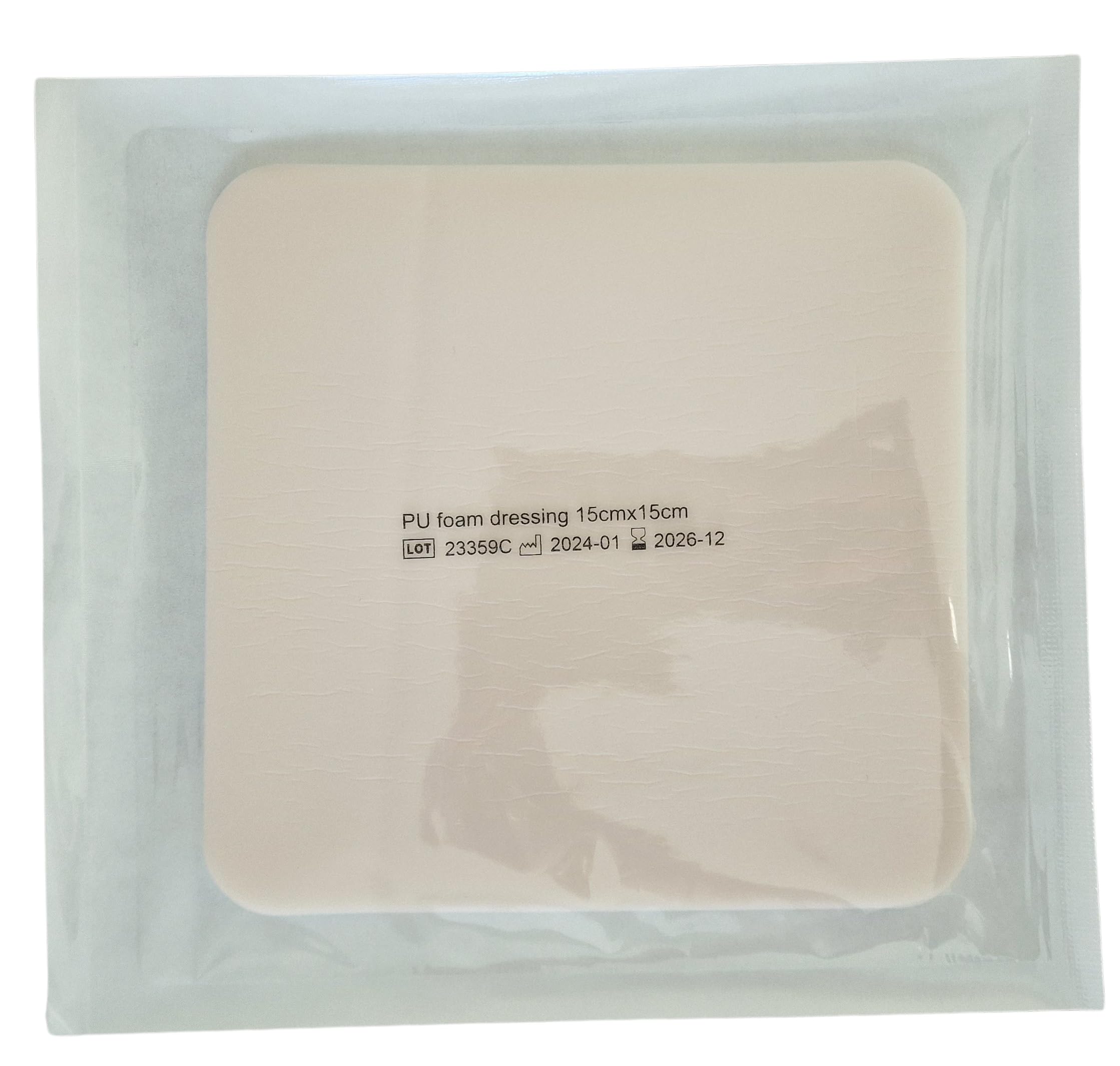 PintoMed - Medicazione sterile in schiuma PU non adesiva senza bordo Scatola da 15 cm x 15 cm da 5 medicazioni. Assorbente. Per il trattamento delle ferite croniche e acute.