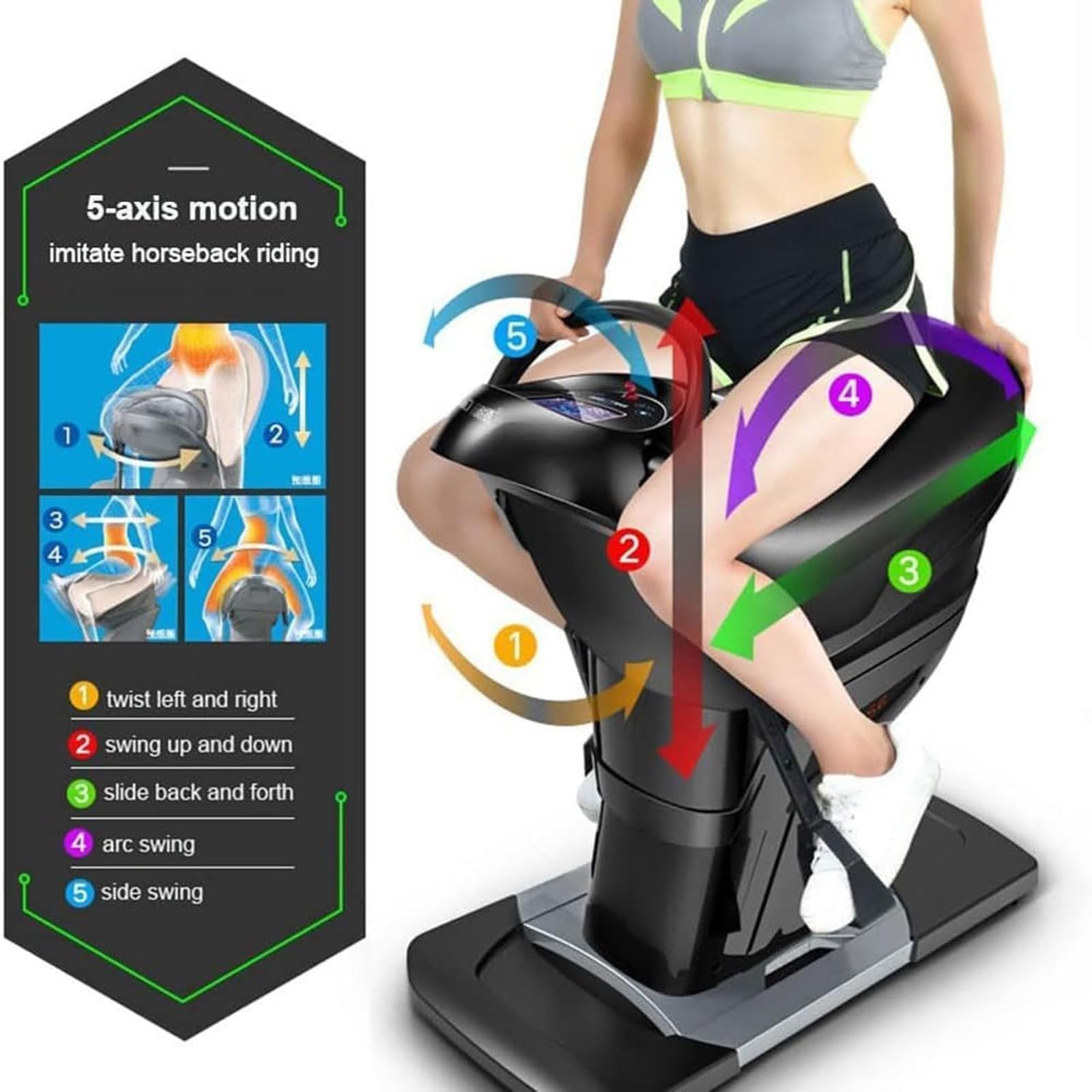 Simulador de equitación 3D para interiores, equipo de entrenamiento silencioso de cuerpo completo para gimnasio en casa, oficina y sala de estar, soporta 150 kg