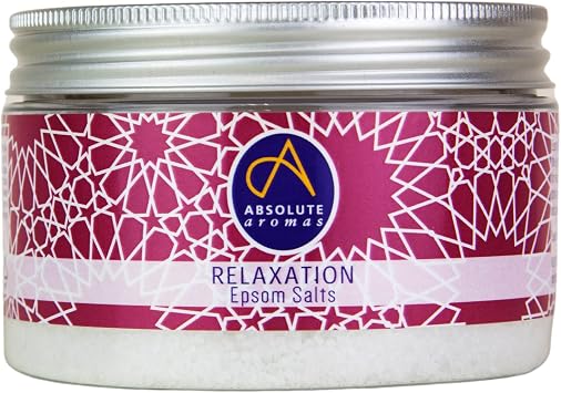 Absolute Aromas Epsom Bath Salts - Magnesium Sulphate Infused with 100% Pure Essentials Oils Relaxation, 300g